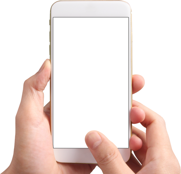 Hand holding new smartphone . Smartphone  png